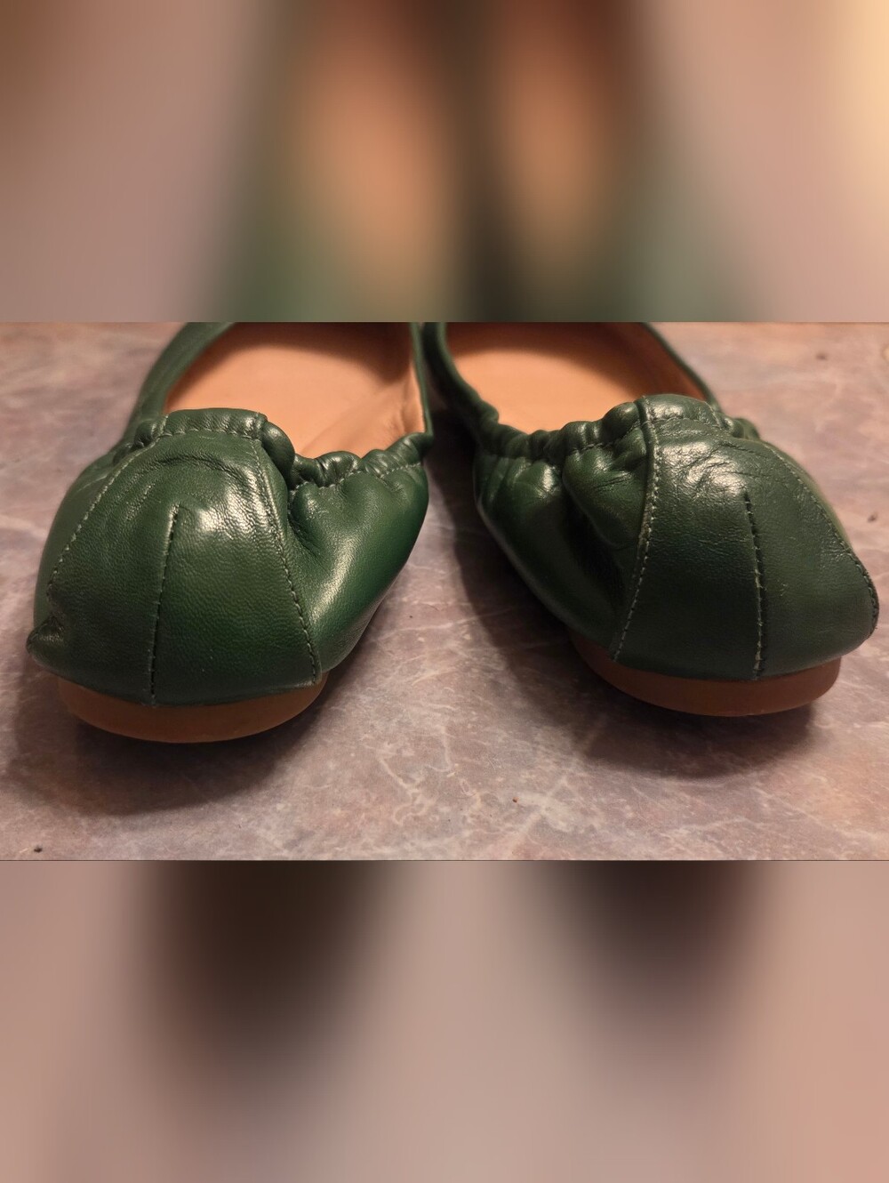 Tory Burch Green Leather Ballet Flats - Picture 3 of 6
